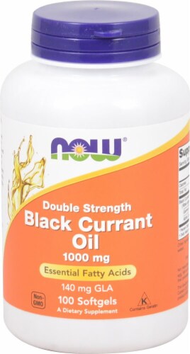NOW Foods Double Strength Black Currant Oil Softgels 1000mg Perspective: front