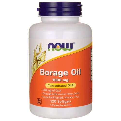 NOW Foods Borage Oil 1,000 mg 120 Sgels Perspective: front