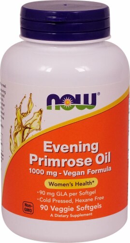 NOW Foods Evening Primrose Oil Veggie Softgels 1000mg Perspective: front