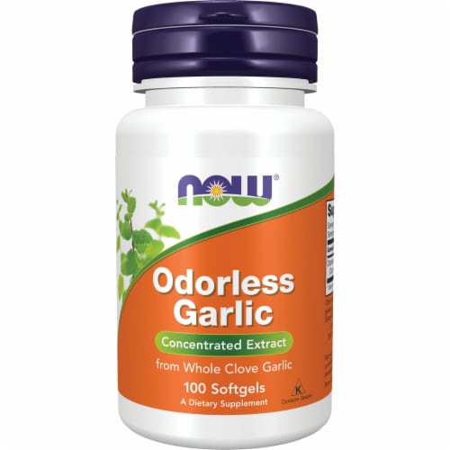 NOW Foods Odorless Garlic Concentrated Extract Softgels Perspective: front