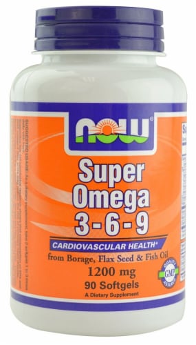 NOW Foods Super Omega 3-6-9 Softgels 1200mg Perspective: front