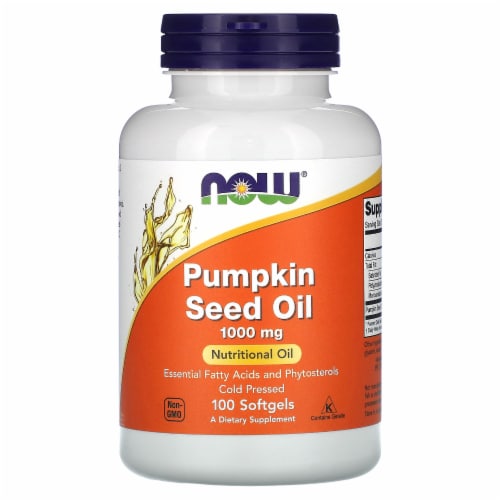 NOW Foods Pumpkin Seed Oil Softgels 1000mg Perspective: front