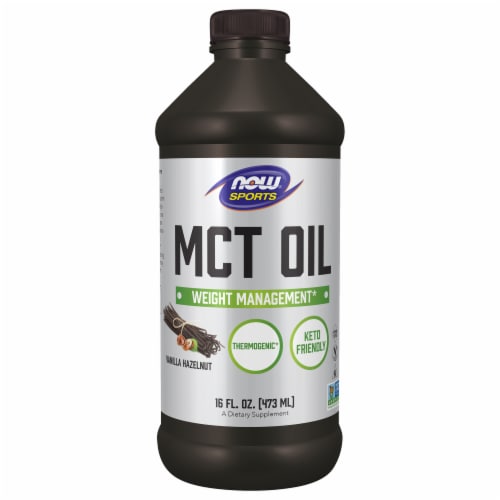 NOW Foods NOW Sports Vanilla Hazelnut Weight Management MCT Oil Perspective: front