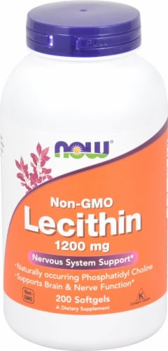 NOW Foods Non-GMO Lecithin Softgels 1200mg Perspective: front