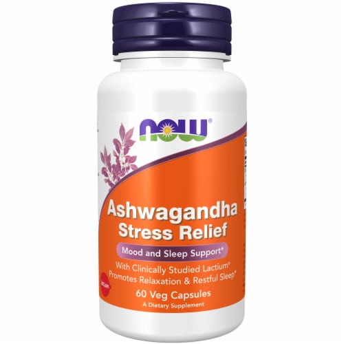 Now® Ashwagandha Stress Relief Capsules Perspective: front