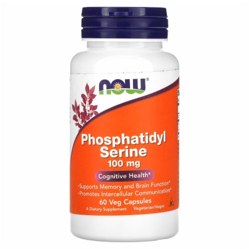 NOW Foods Phosphatidyl Serine Veg Capsules 100mg Perspective: front