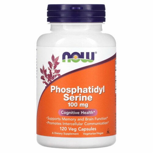 NOW Foods Phosphatidyl Serine 100 mg - 120 Veg Capsules Perspective: front