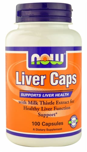 NOW Liver Caps Capsules Perspective: front