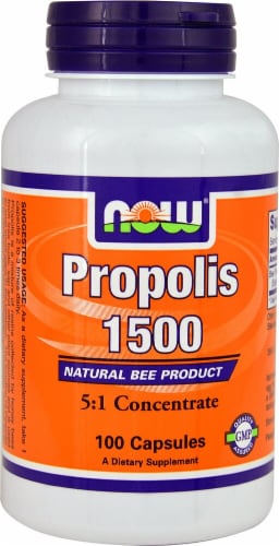 NOW Foods Propolis 1500 Capsules Perspective: front