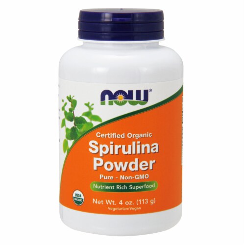 NOW Foods Certified Organic Spirulina Powder Perspective: front