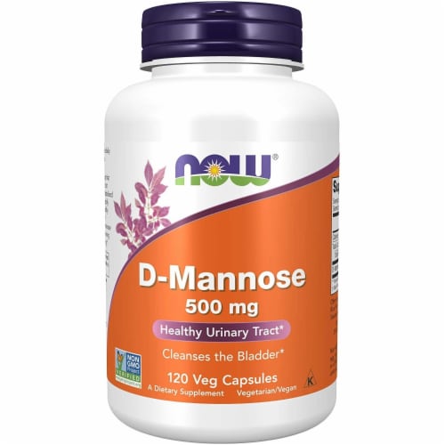 NOW® Foods D-Mannose Capsules 500mg Perspective: front