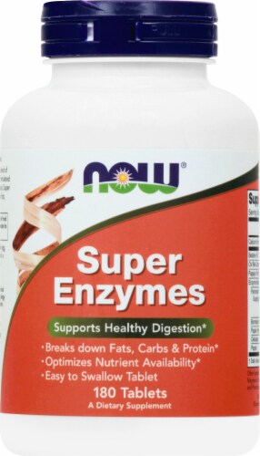 NOW Foods Super Enzymes Tablets Perspective: front