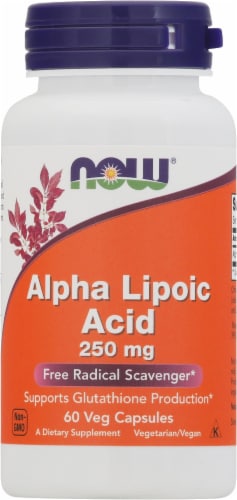 NOW Foods 250mg Alpha Lipoic Acid Perspective: front