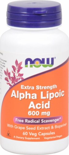 NOW Foods Alpha Lipoic Acid Veg Capsules Perspective: front