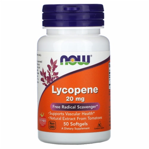 NOW Foods Lycopene Softgels 20mg Perspective: front