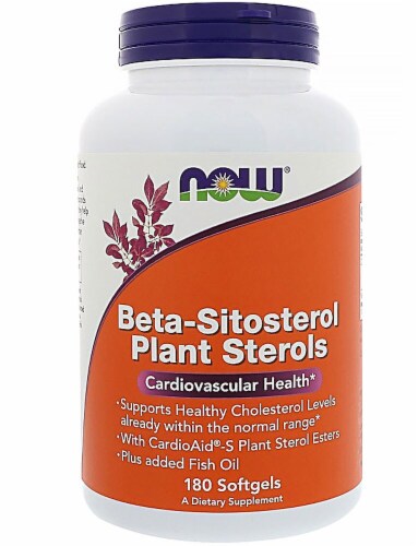 NOW Foods Beta-Sitosterol Plant Sterols Softgels Perspective: front