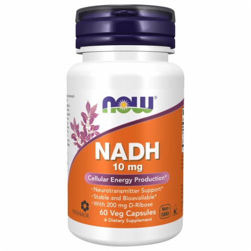 NOW Foods NADH Veg Capsules 10 mg Perspective: front
