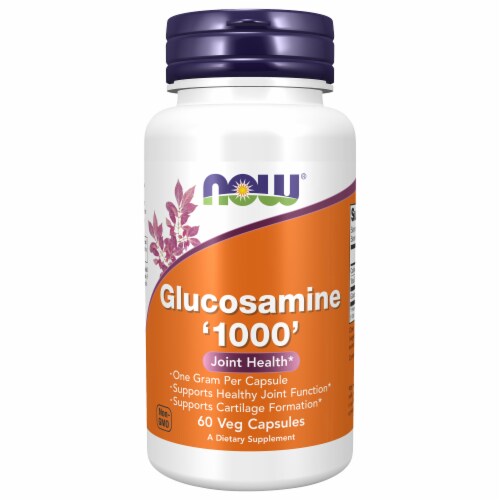 NOW Foods Glucosamine 1000 Dietary Supplement Veg Capsules Perspective: front