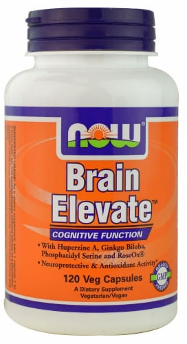 NOW Foods Brain Elevate Veg Capsules Perspective: front