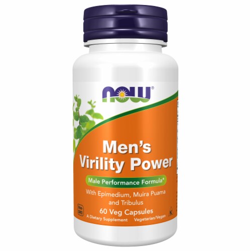 Now Men's Virility Power Vegetarian Capsules Perspective: front