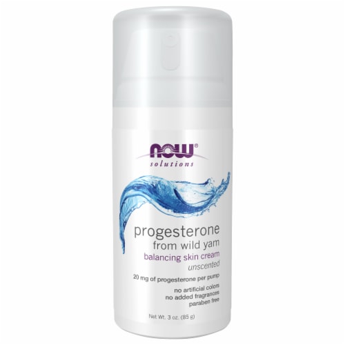 NOW  Solutions Natural Progesterone Cream Unscented Perspective: front