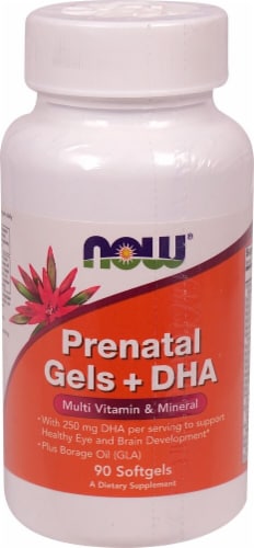NOW Foods  Prenatal Gels + DHA Perspective: front