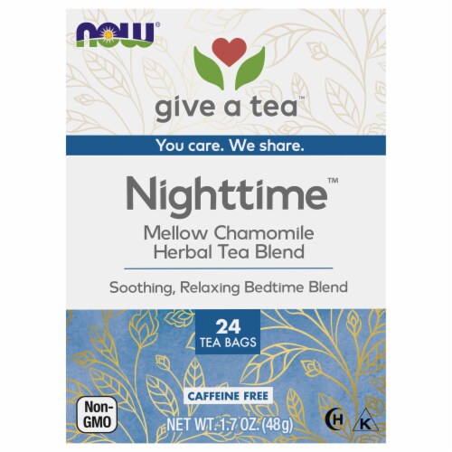 NOW Foods Nighttime Mellow Nighttime Herbal Tea Perspective: front