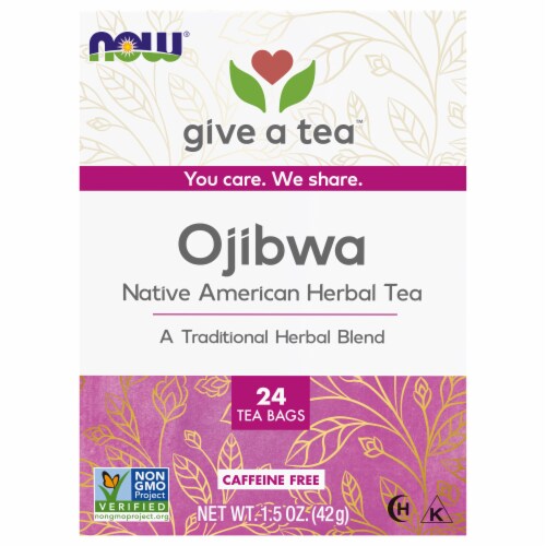 NOW Foods  Real Tea Ojibwa Herbal Cleansing Tea Perspective: front