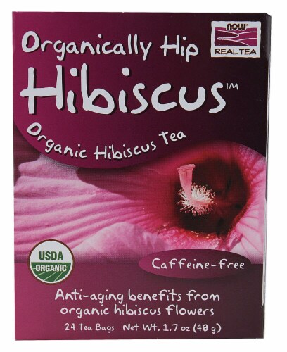 NOW Foods  Real Tea Organically Hip Hibiscus Perspective: front