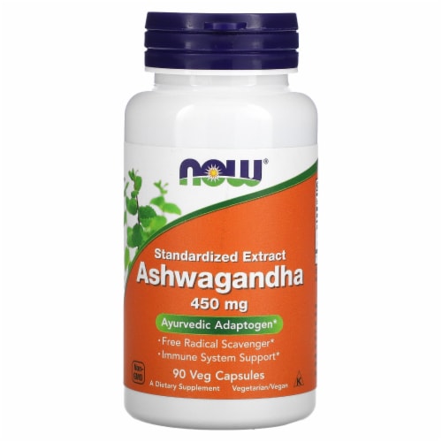 NOW Foods Ashwagandha Standardized Extract 450 mg 90 Veg Capsules, 90