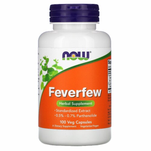 NOW Foods Feverfew Capsules Perspective: front