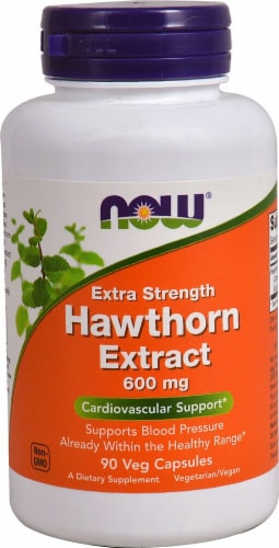 NOW Foods Extra Strength Hawthorn Extract, 600 mg - 90 Veg Capsules ...