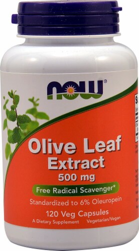 NOW Foods Olive Leaf Extract Veg Capsules 500mg Perspective: front