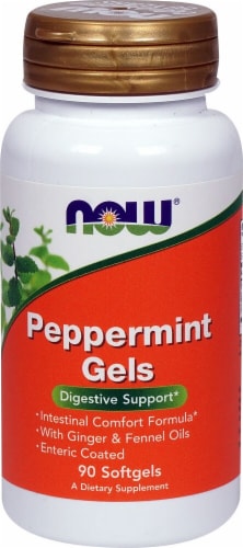 NOW Foods Peppermint Gels Softgels Perspective: front