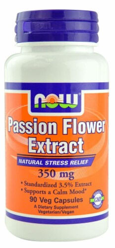 NOW Foods Passion Flower Extract Veg Capsules 350mg Perspective: front