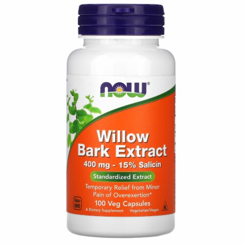 NOW Foods Willow Bark Extract Capsules 400mg Perspective: front