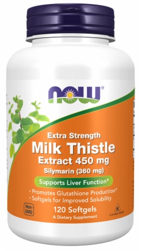 NOW Foods Extra Strength Silymarin Milk Thistle Extract Perspective: front