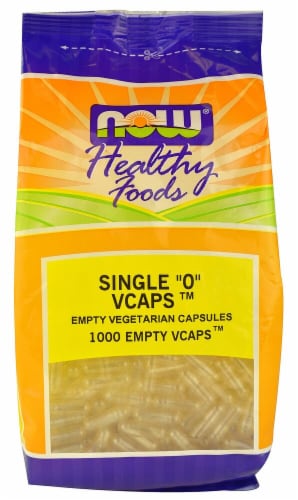NOW Foods Healthy Foods Single "0" Vcaps Empty Vegetarian Capsules Perspective: front
