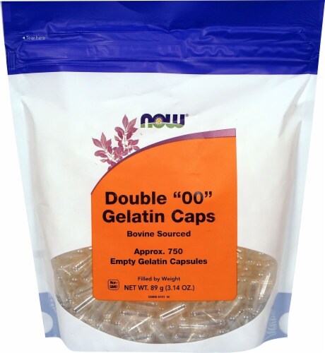 NOW Foods Double "00" Empty Gelatin Caps Perspective: front