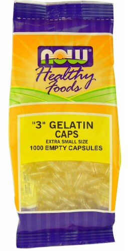 NOW Foods "3" Extra Small Empty Gelatin Caps Perspective: front
