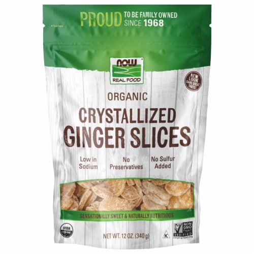 NOW   Real Food™ Crystallized Ginger Slices Perspective: front
