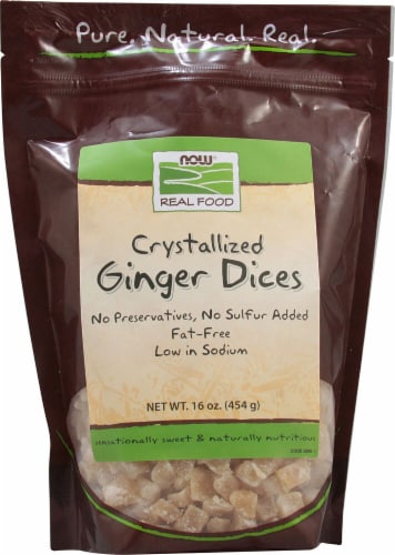 NOW   Real Food Crystallized Ginger Dices Perspective: front