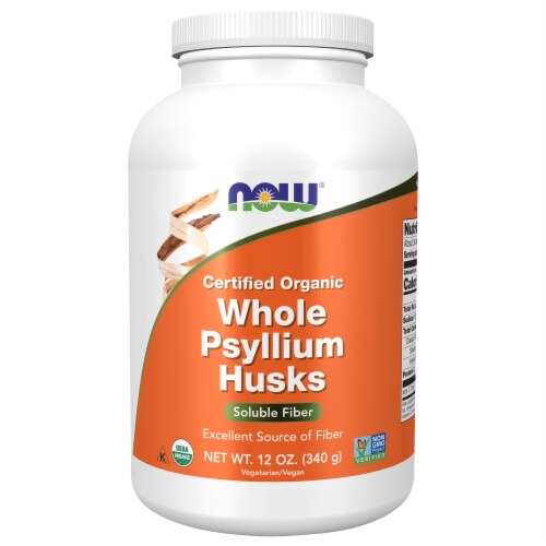 NOW® Foods Organic Whole Psyllium Husks Perspective: front