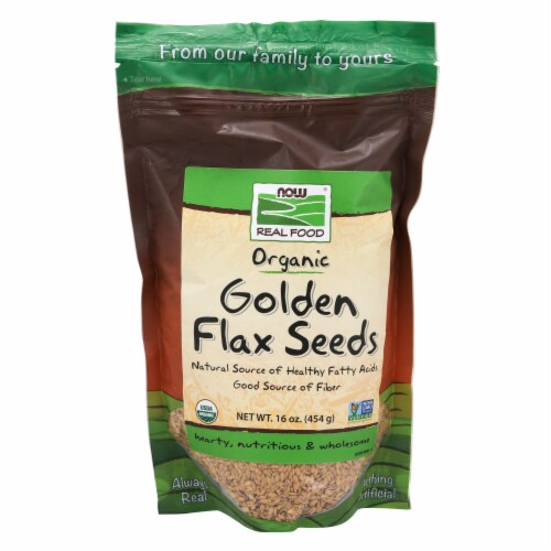 NOW Foods Organic Golden Flax Seeds Perspective: front