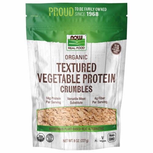 NOW Real Food Organic Textured Soy Protein Granules Perspective: front