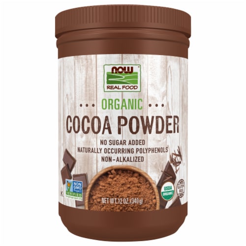NOW   Real Foods Organic Cocoa Powder Perspective: front