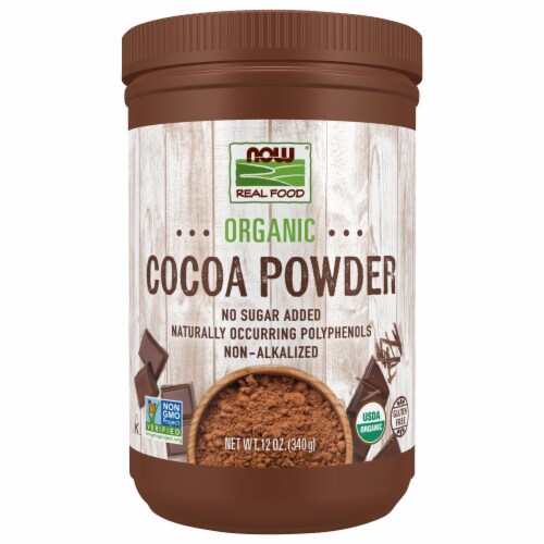 NOW® Real Foods Organic Cocoa Powder Perspective: front