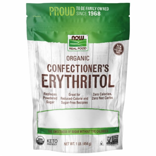 NOW Foods Organic Confectioner’s Erythritol Sugar Substitute Perspective: front