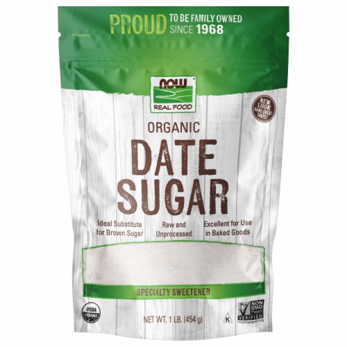 NOW® Foods Real Food Date Sugar Perspective: front