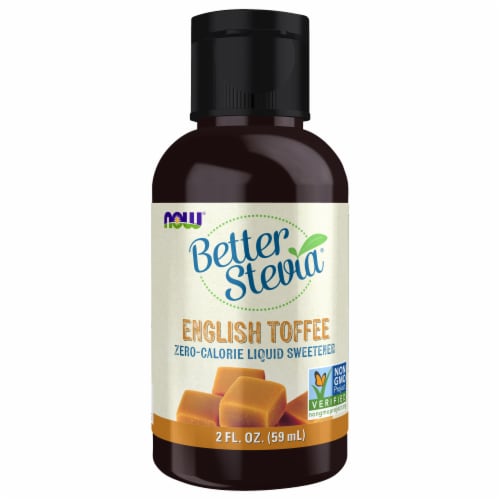 NOW  BetterStevia™ Liquid Sweetener   English Toffee Perspective: front